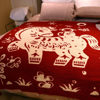 Kbndieu Happy Year Of Horse Office Air Conditioner Cover Blanket