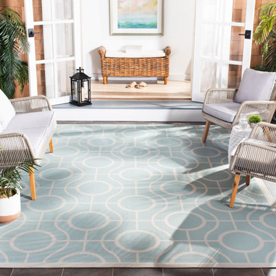 Arneshia Geometric Gray Indoor / Outdoor Area Rug