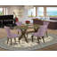 L'ensemble de table de salle à manger 5 pièces comprend une table de cuisine rectangulaire avec pieds en X et 4 chaises de salle à manger Parsons en tissu Dahlia-138098795