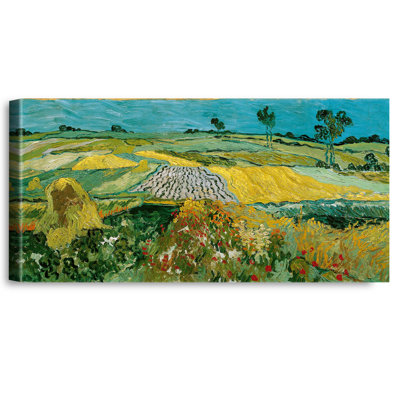 La plaine d'Auvers par Vincent Van Gogh. Reproduction d'art classique The World, estampe numérique sur toile, 36 po x 18 po x 1,5 po