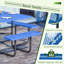 Table de salle à manger en métal avec trou pour parasol-549137012