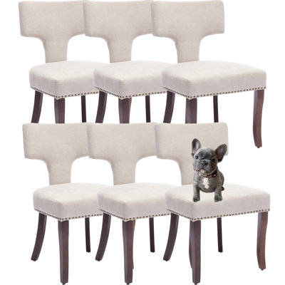 Linen Upholstered Dining Chairs (Set of 6)