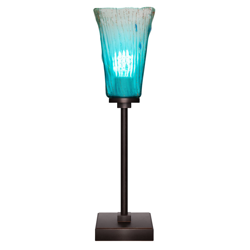 Lampe d'appoint avec verre 5 po Lannah, Graphite, Bleu