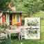 Drapeau de printemps printanier à motif floral Welcome Garden