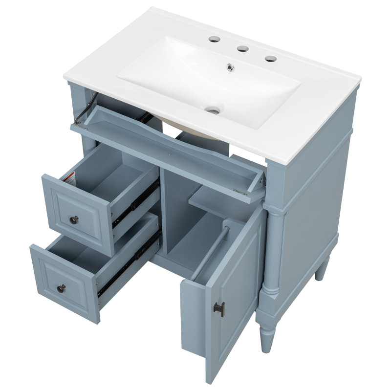 Meuble-lavabo 30 po avec lavabo, Blue/Grey