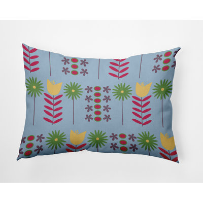 Floral Outdoor Reversible Throw Pillow
