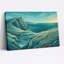 Art mural sur toile bleu sarcelle et falaises côtières stylisées-1250220695