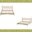 Lit plateforme en bois avec tête de lit en forme de gourde, lit plateforme de style rétro avec support à lattes en bois-626395544