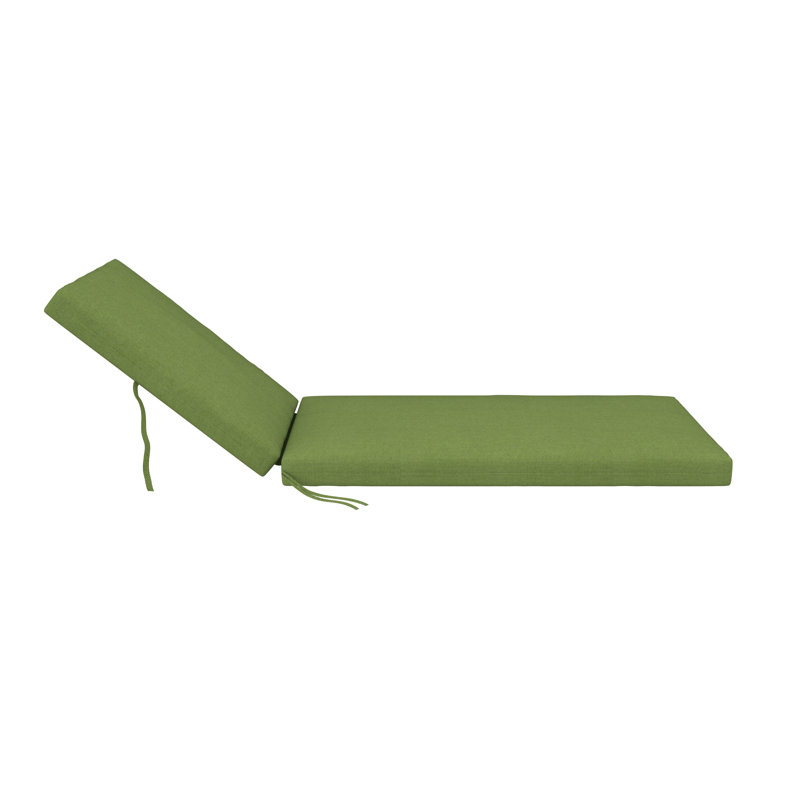 Amala Sunbrella® Outdoor Chaise Lounge Cushion, 22" x 24"/24.5" x 52.5", Spectrum Cilantro Sunbrella® Plainweave