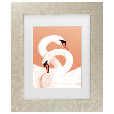 Bolog Treechild Swans Matted Framed Art