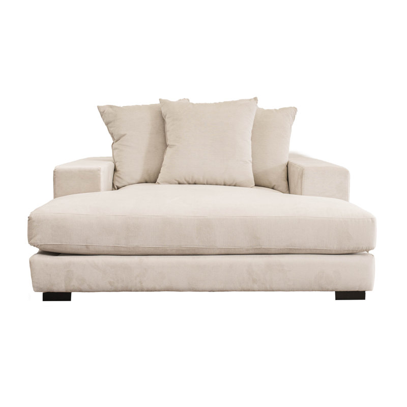 Chaise et demi en polyester ST James, Brun clair / beige