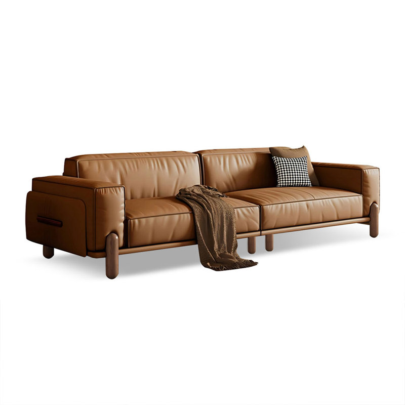 Coussin modulaire en cuir véritable, H 37,01 po x l 98,03 po x P 29,13 po, 3, Noir, noir, noir, noir