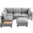 Grey Sectional With Movable & Functional Coffee Table, - Decorative Element Stylish Charging Gadget, Modern Touch-2096332115