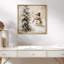 Impression sur toile, bonhomme de neige avec arbre de Noël en hiver-107117943-107117946