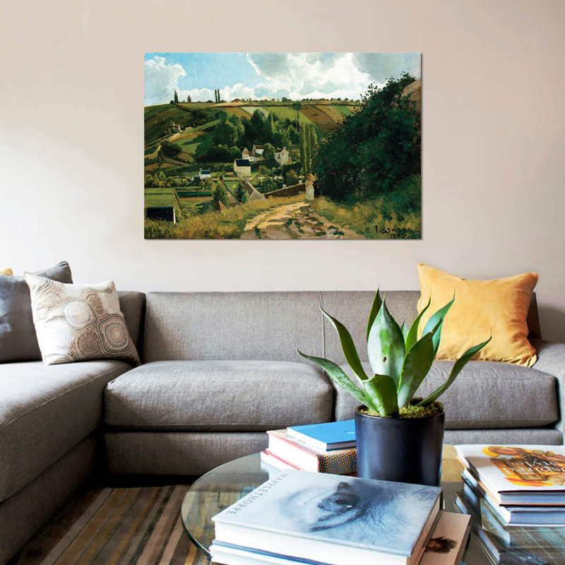 «Jalais, Hill, Pontoise» par Camille Pissarro - impression sur toile tendue, H 26 po x l 40 po x P 1,5 po, Toile tendue