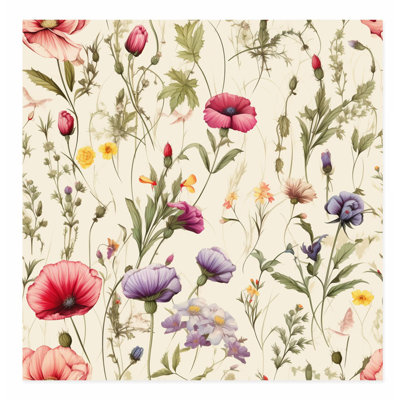 «Botanical Dreaming of Wildflowers IV Cottage», reproduction d'art non encadrée