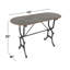 Console Crestline en métal gris avec détails vieillis 45 po x 18 po x 29 po