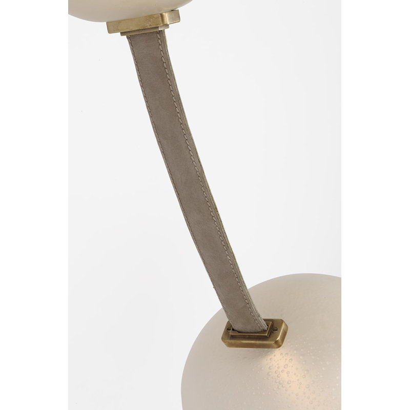 Anne-Marie Barton Dune Belted Light with Fizzy Nude Glass, Ash Suede/Mottled Brass
