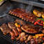 Barbecue à granules de bois et fumoir de 456 po² avec contrôle automatique de la température PID, pieds pliants pour patio ou véhicule récréatif en bronze