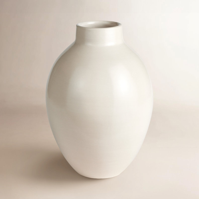 Grand vase Analia, H 12,75 po x l 9,5 po x P 9,5 po, Écru