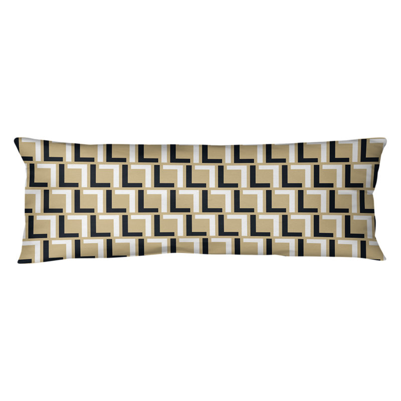 Polyester Medium Pillow, Polyester, Old Gold/Black/White