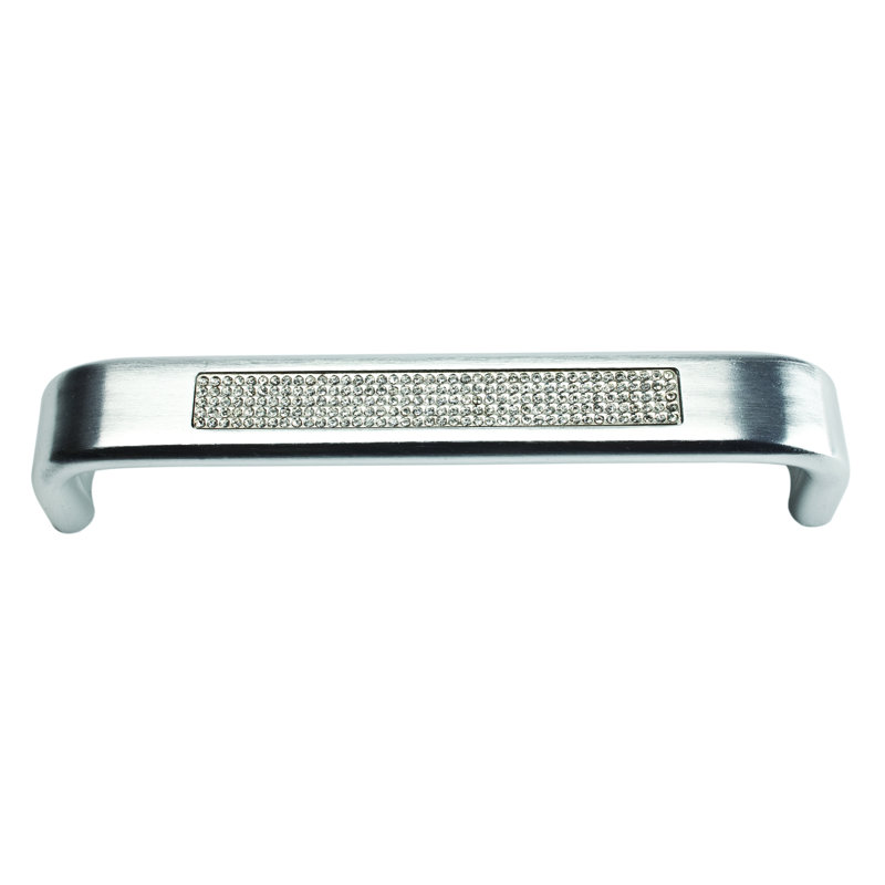 Modern Matte Chrome Arch Bar Pull with Mounting Hardware