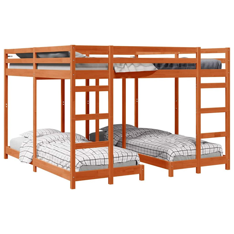 Bunk Bed, 200 x 200cm, Wax Brown