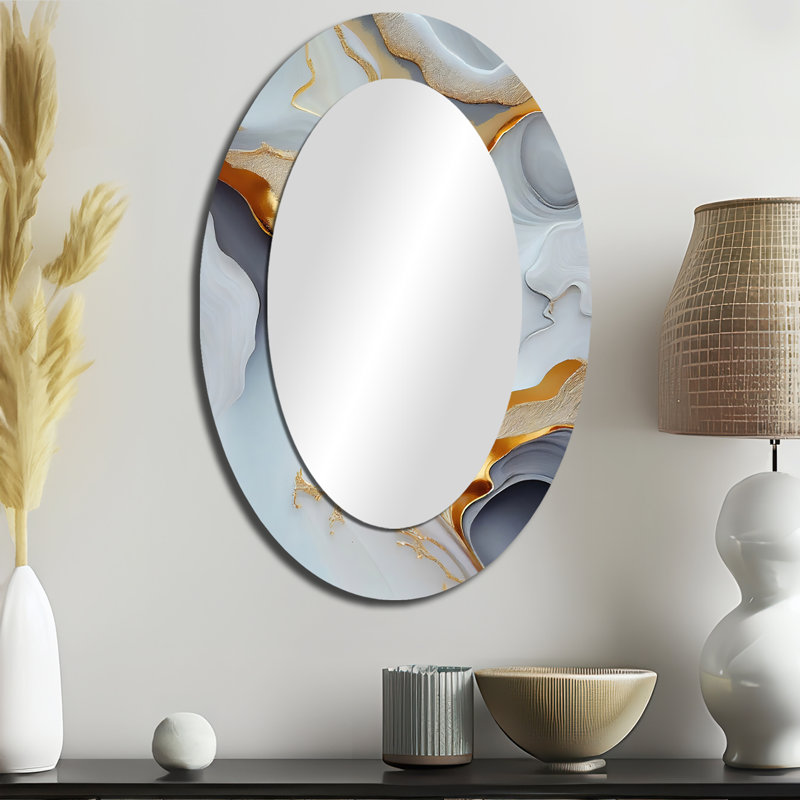 Miroir mural blanc et doré, 36 po x 24 po