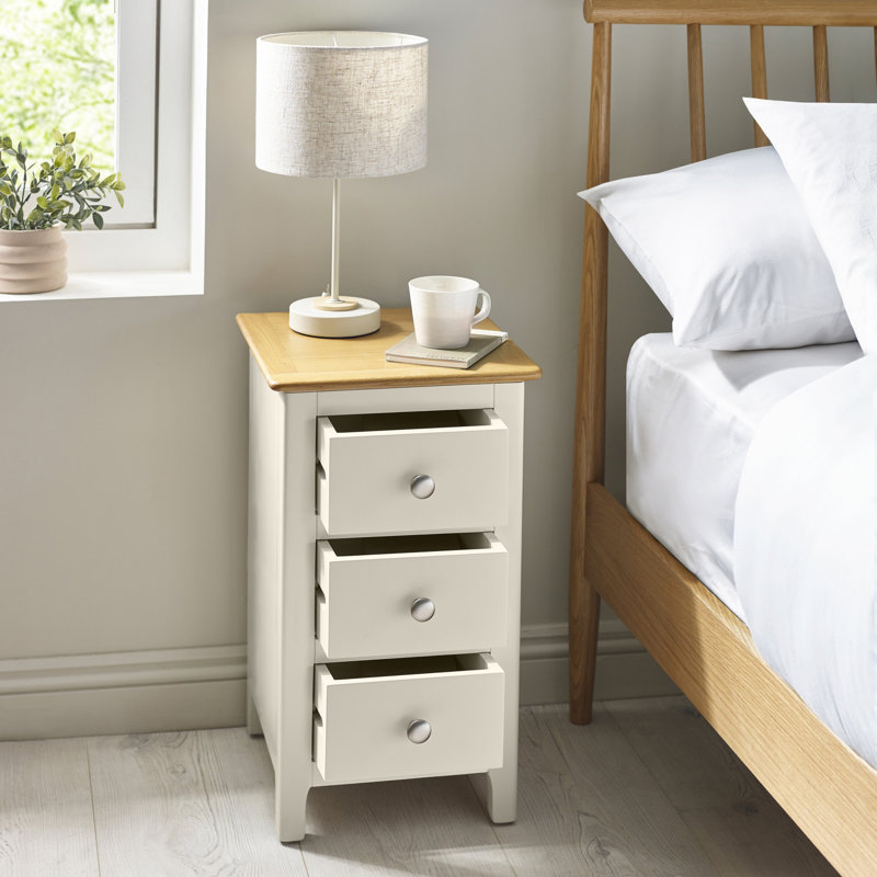 Amrico 34cm W Bedside Table, Light Grey