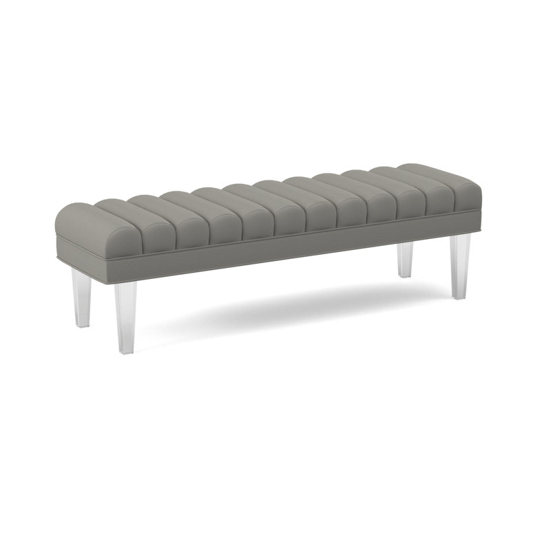 Lana Upholstered Bench, 18" H x 60" W x 18"D, Fizz Ivory 100% Polyester