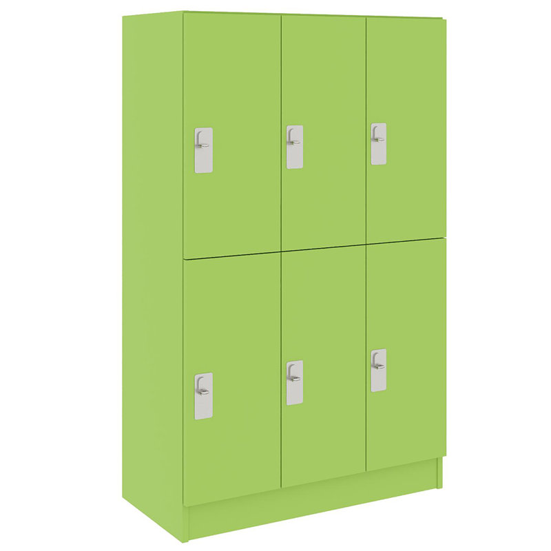 Armoire de salle de classe triple à six compartiments avec porte, H 72 po x l 36 po x P 17 po, 6, Îlot