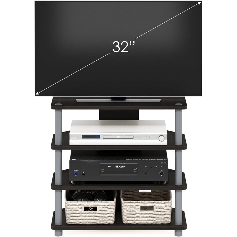  Meuble télé 4 niveaux espresso moderne, H 23,2 po x L 23,7 po x l 15,6 po, Espresso