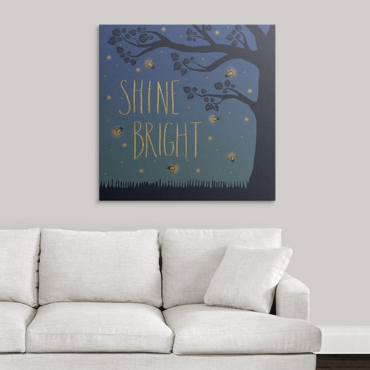 « ii » par laura marshall, impression Twilight Fireflies, H 35 po x l 35 po x P 1,5 po, Toile