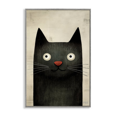 Smiling Black Cat Giclee Art by Roozbeh Bahramali