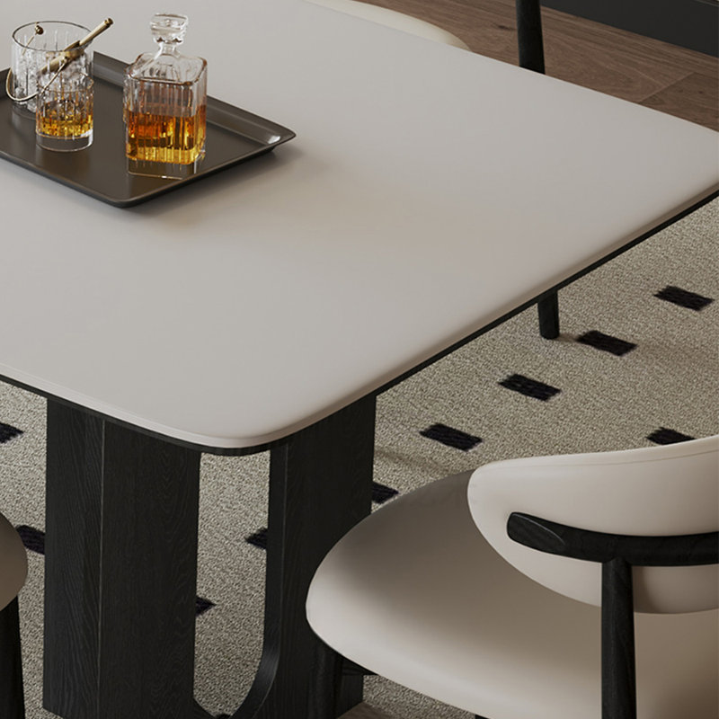 Ensemble de table de salle à manger et de chaises en pierre de style paléo, H 29,52 po x L 62,99 po x l 31,49 po