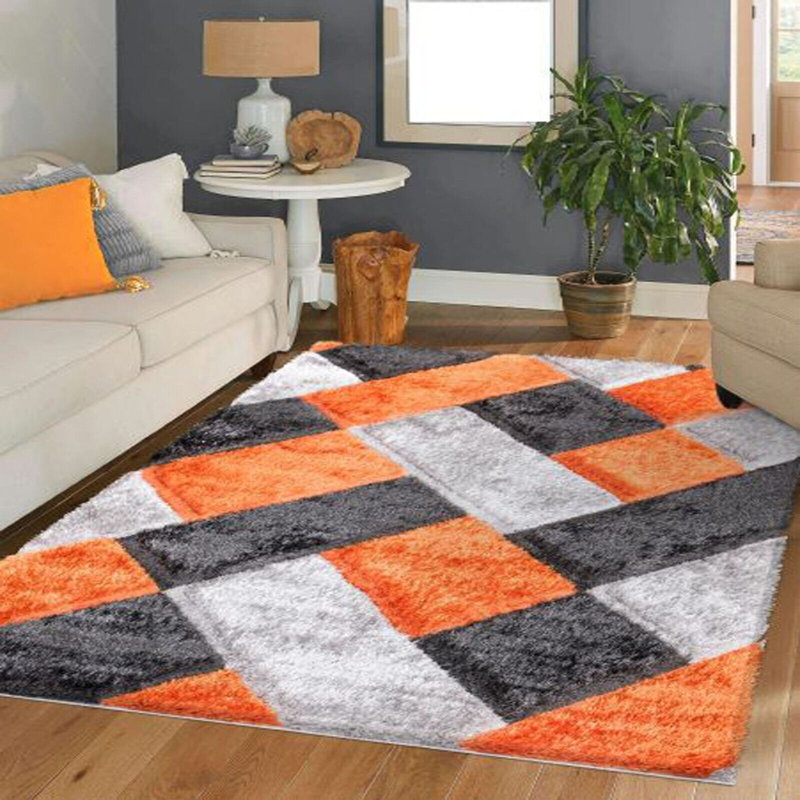 Aubreana Geometric Shag Indoor / Outdoor Area Rug, Rectangle 80 x 150cm