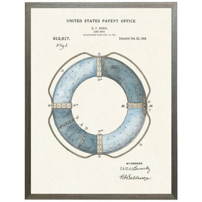 Ring Buoy Patent in Grey Frame