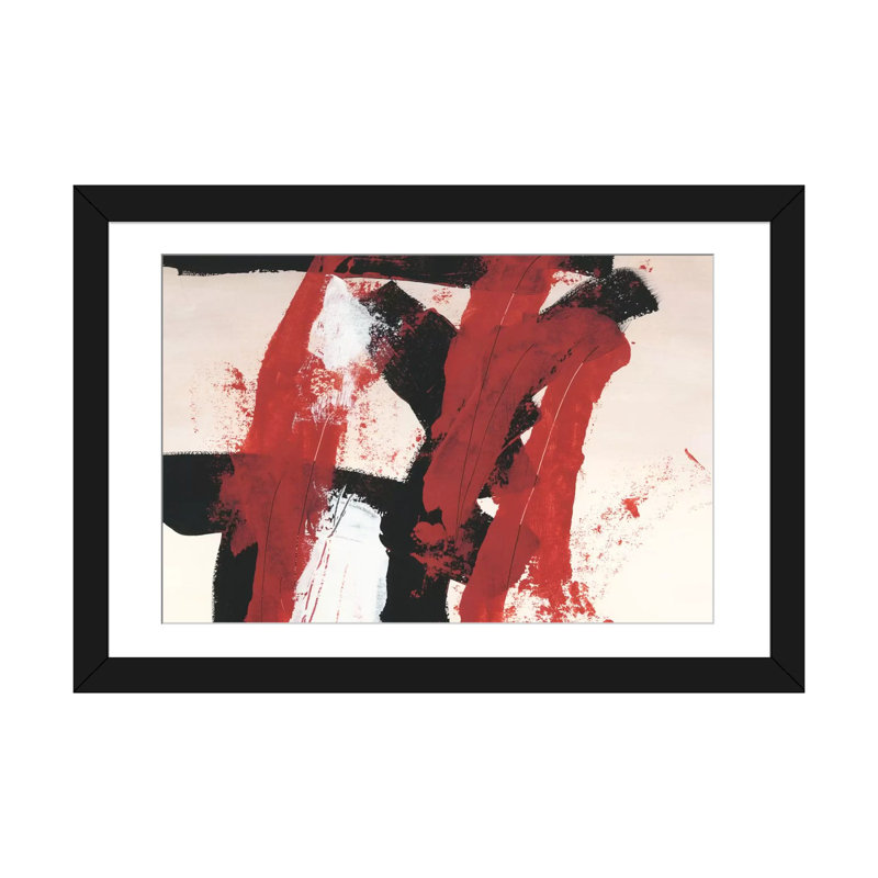 «Hessei II», reproduction sur toile, H 16 po x l 24 po x P 1 po, Papier beaux-arts encadré noir, Blanc