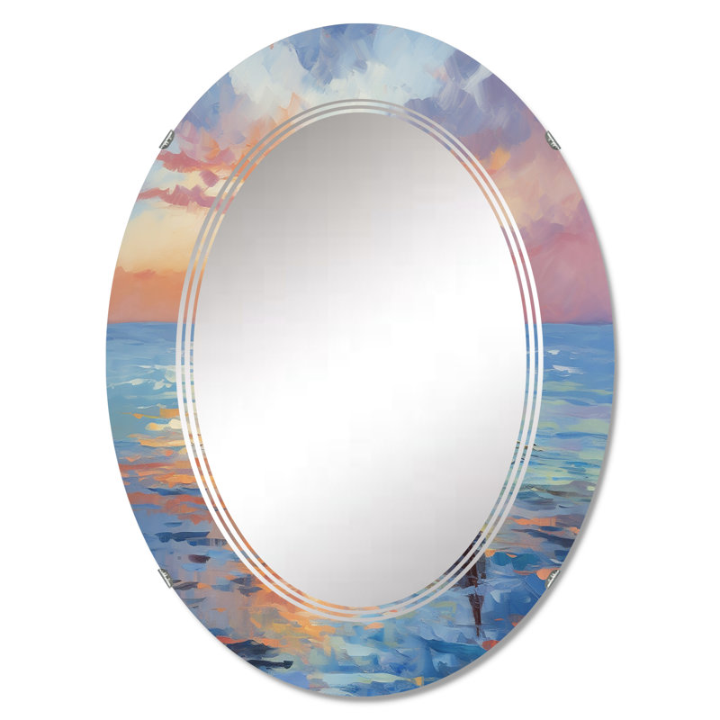 Gauche - Miroir mural moderne ovale, 36 po x 24 po