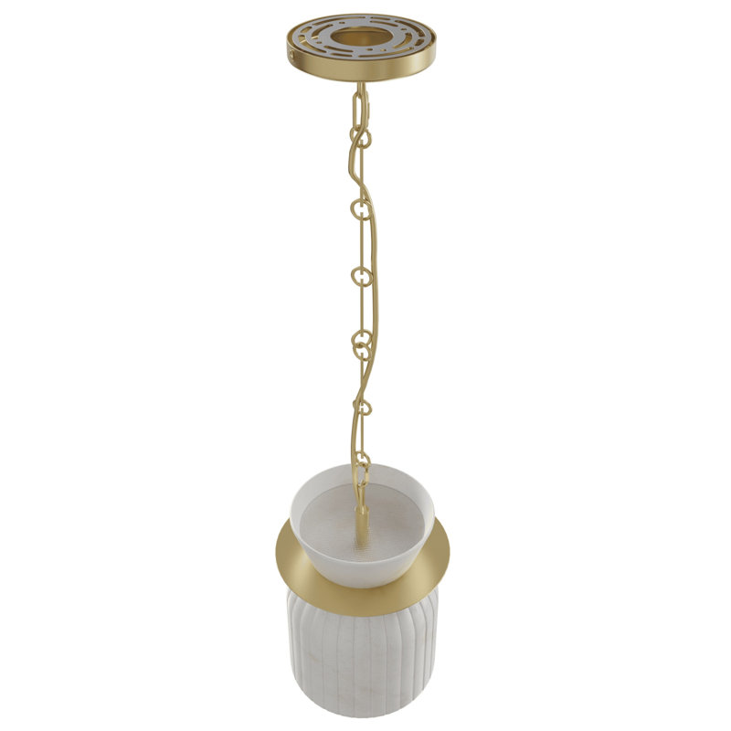 Westwood Alabaster Pendant, Brushed Brass