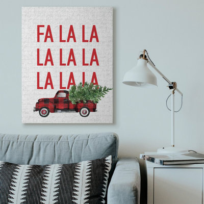 Fa Fa La La Plaid Truck - Reproduction d'art Textua
