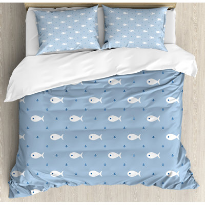 Ensemble de housse de couette de décor de bébé et de petits points d’ancrage aquatique sous l’eau