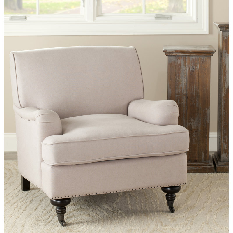 Carlton Upholstered Armchair, Taupe Cotton