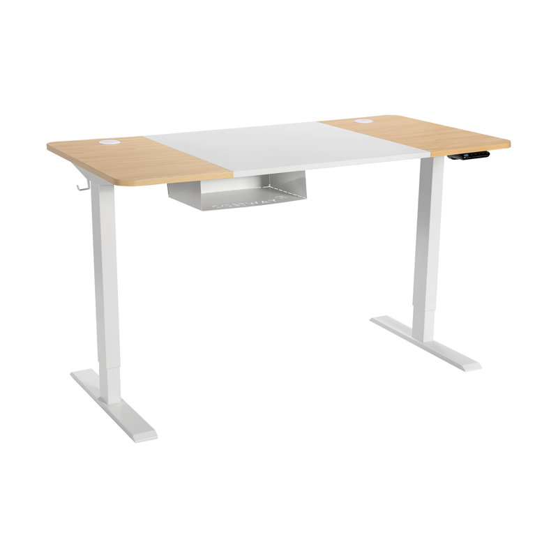 Bureau pour travailler debout à hauteur réglable, Jaune / blanc / blanc