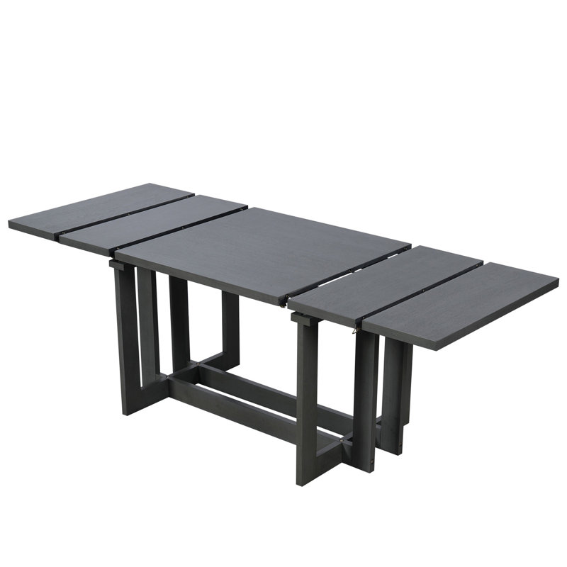 Table de salle à manger extensible de 82 pouces avec table à tréteaux 12 po TopMAX Rustic, Gris