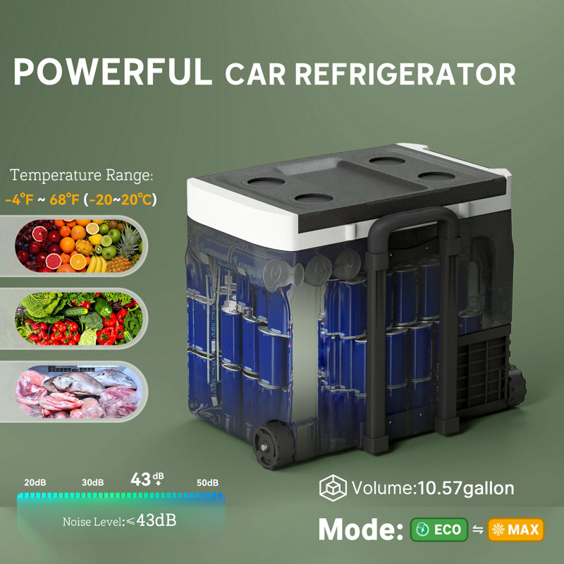 Réfrigérateur de voiture pour réfrigérateur, refroidisseur électrique de 42 pintes (40 L), 4-68?