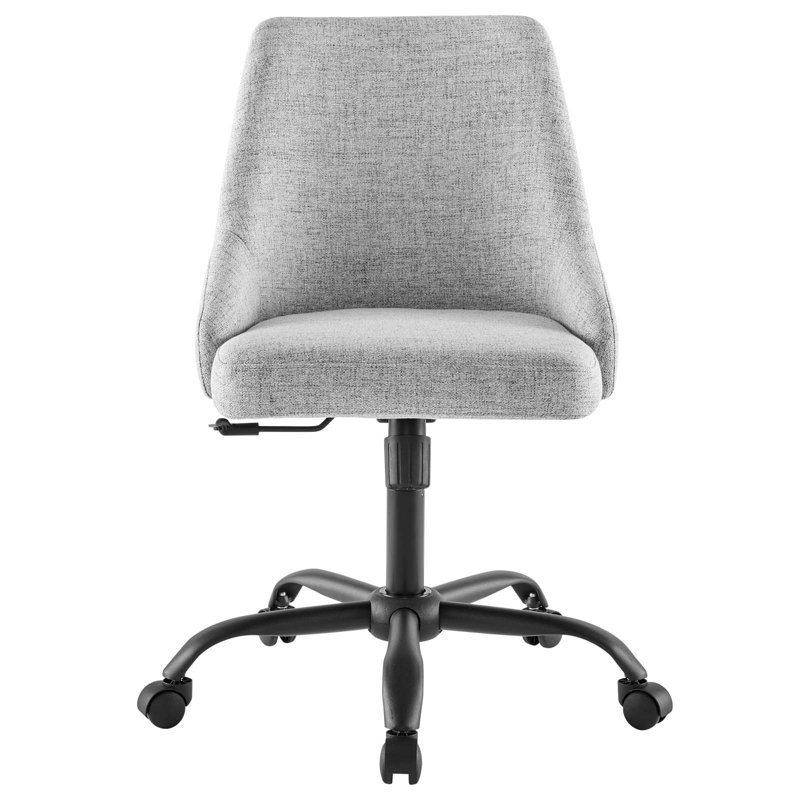Designate Swivel Upholstered Office Chair, Light Grey Velvet