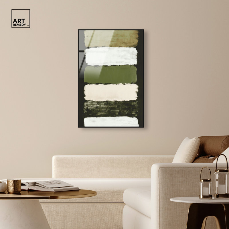 "Olive Stack I", art mural encadré par Art Remedy, cadre noir, 30 x 45, H 46 po x l 31 po, Cadre en acrylique noir