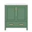 Meuble-lavabo de 30 po avec lavabo simple, armoire de rangement de salle de bain avec 2 portes et un tiroir, fermeture en douceur, structure en bois massif-590933950