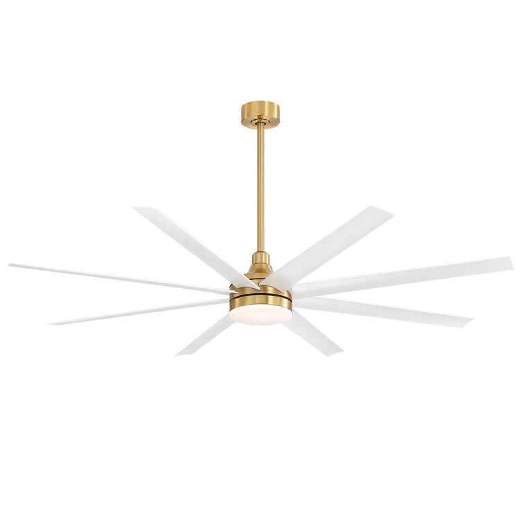 Jamii-Leigh Large Indoor/Covered Outdoor Modern Ceiling Fan with Led Lights and Remote, 6-Speed, Reversible Quiet DC Motor, Timer, 8-ABS-Blade